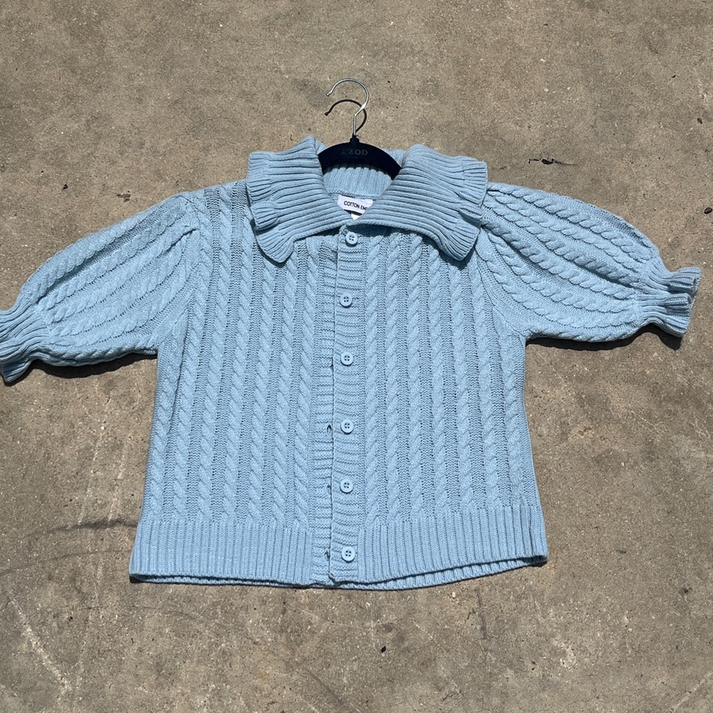 Light Blue Cable Knit Cardigan – Cotton Emporium